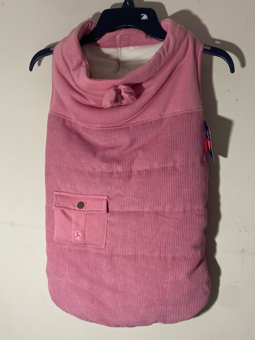 Cozy Pink Quilted Corduroy Dog Vest
